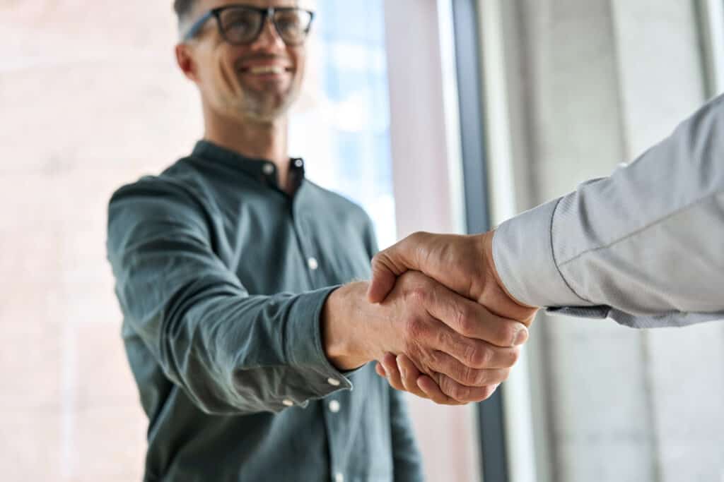 man shaking hands